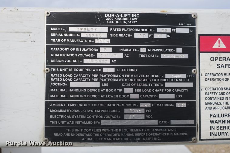 image for item DB10096 Duralift DFSL32 articulating, insulated boom