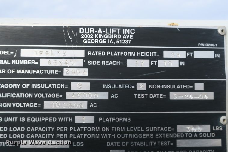 image for item DB10096 Duralift DFSL32 articulating, insulated boom