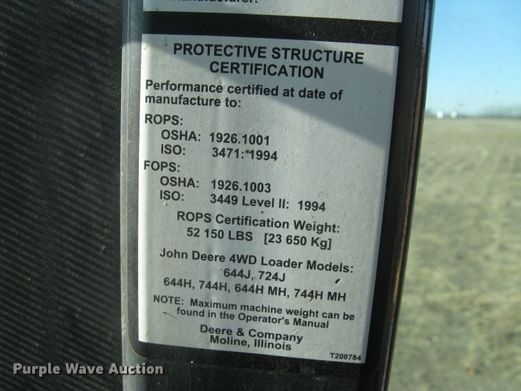 image for item DC1419 2004 John Deere 644J wheel loader