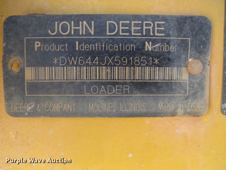 image for item DC1419 2004 John Deere 644J wheel loader