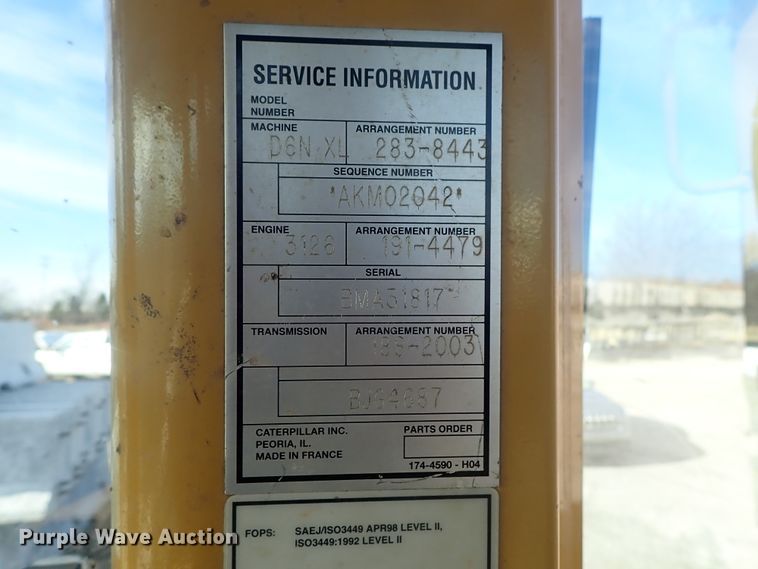 image for item DC3434 2006 Caterpillar D6N XL dozer