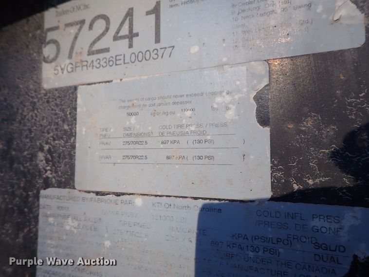 image for item DC3444 2014 Kaufman FR55DT low boy equipment trailer