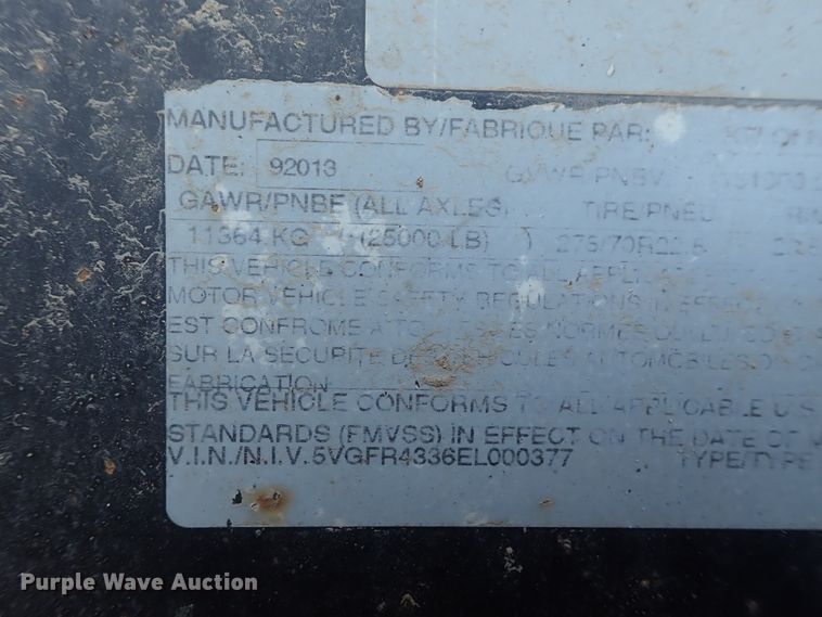 image for item DC3444 2014 Kaufman FR55DT low boy equipment trailer