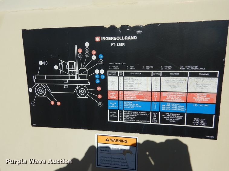 image for item DF2596 1996 Ingersoll Rand PT-125R pneumatic roller