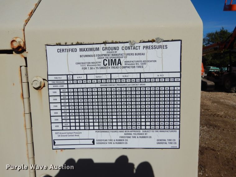 image for item DF2596 1996 Ingersoll Rand PT-125R pneumatic roller