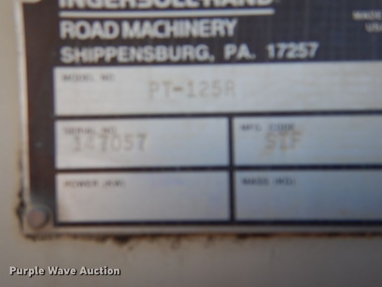 image for item DF2596 1996 Ingersoll Rand PT-125R pneumatic roller