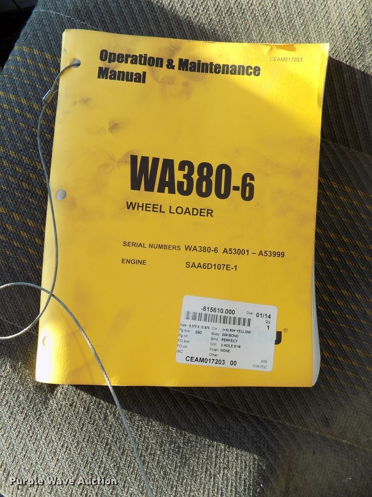 image for item DG2483 2008 Komatsu WA380-6 wheel loader