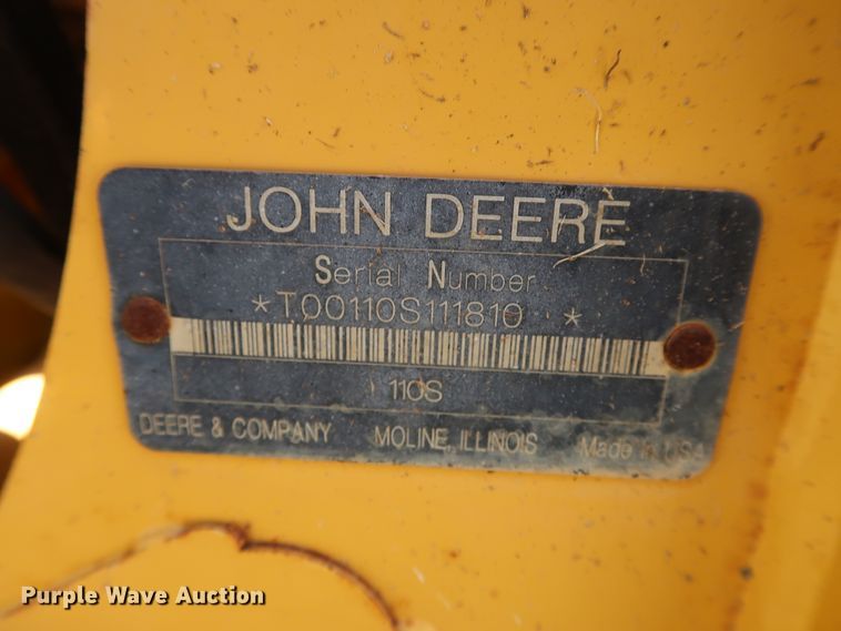 image for item DG4181 2008 John Deere 110 backhoe