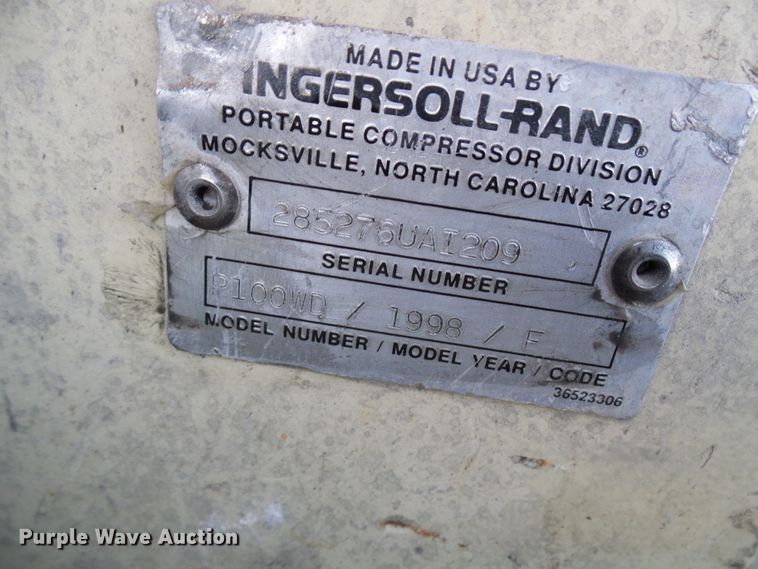 image for item DG5546 Ingersoll Rand P100WD air compressor