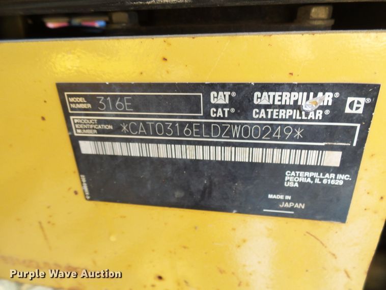 image for item DG5548 2012 Caterpillar 316EL excavator