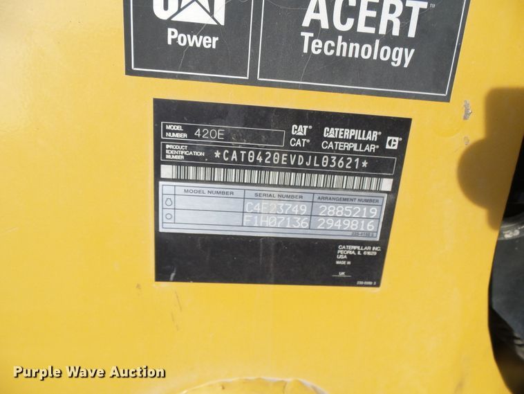 image for item DG5553 2012 Caterpillar 420E backhoe