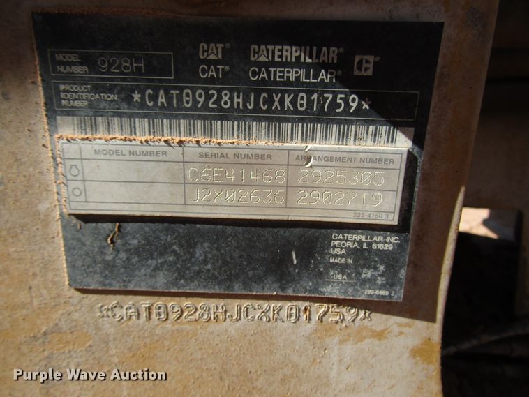 image for item DG6730 2012 Caterpillar 928H wheel loader