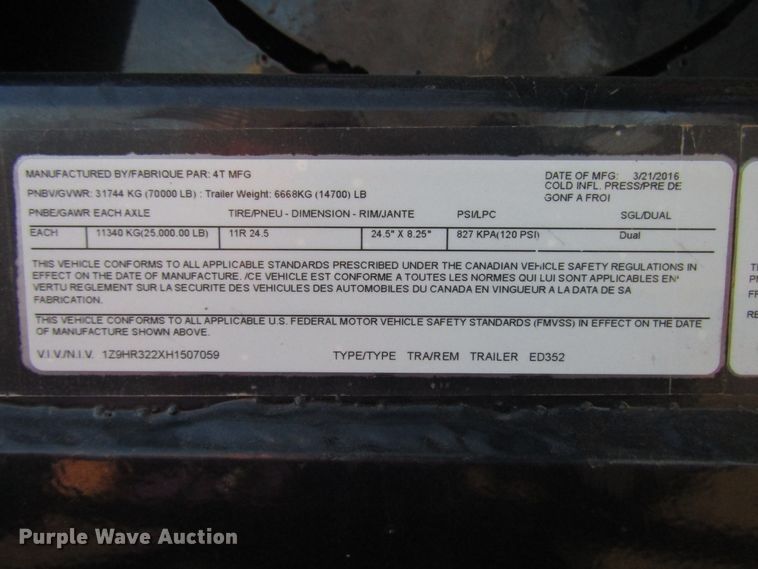 image for item DG6733 2016 4T HR322 barrel bed dump trailer