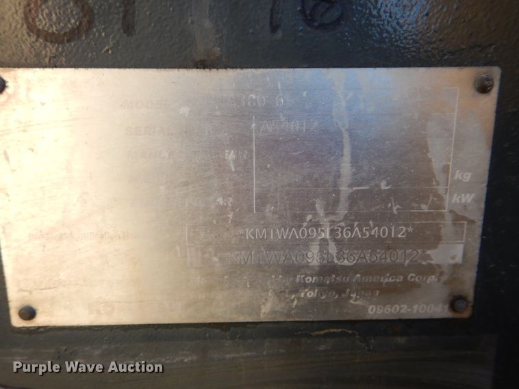 image for item DH4271 2011 Komatsu WA380-6 wheel loader