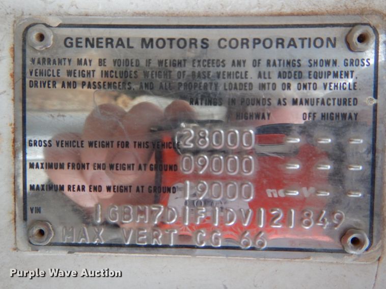 image for item DH5020 1983 Chevrolet C70 scissor lift truck