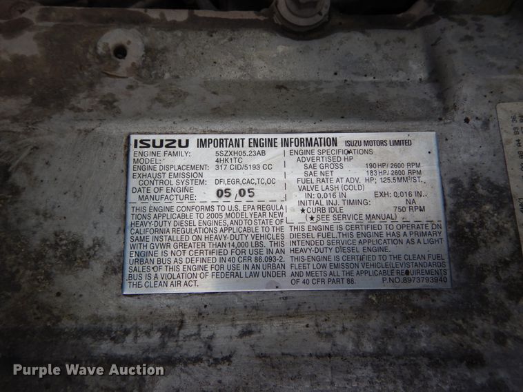 image for item DH5037 2006 Chevrolet W4500 flat dump bed truck