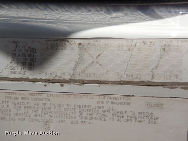 image for item DH5038 2007 Sterling Acterra dump truck