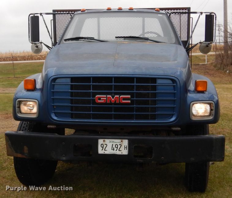 image for item DH5043 2002 GMC C6500 flat dump bed truck