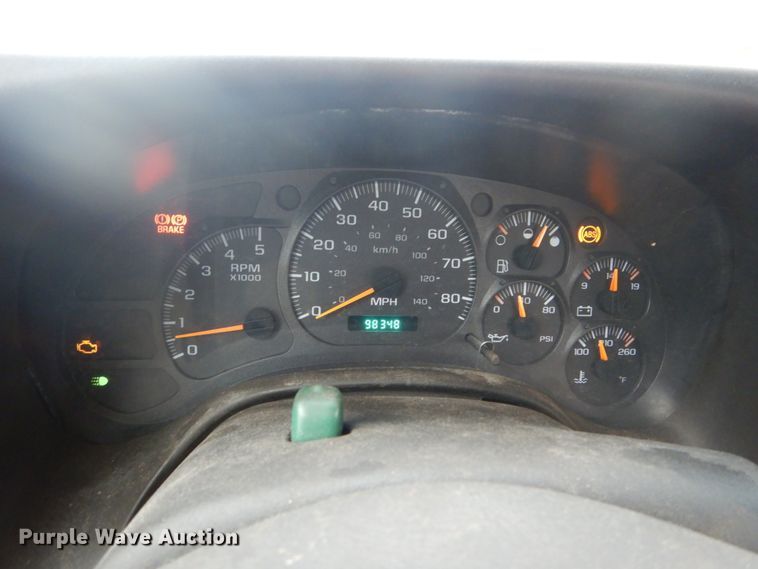 image for item DH5044 2003 GMC C7500 flat dump bed truck with conveyor