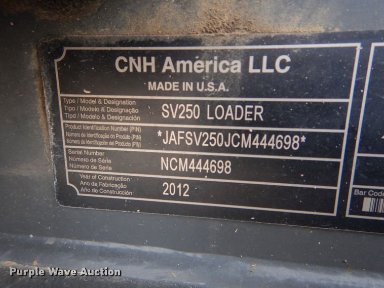 image for item DH5047 2012 Case SV250 skid steer