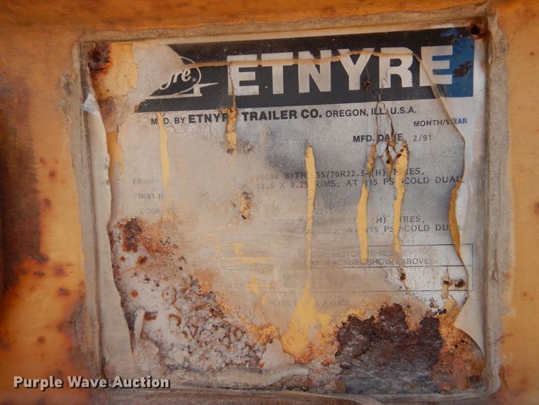 image for item DH5052 1991 Etnyre drop deck equipment trailer