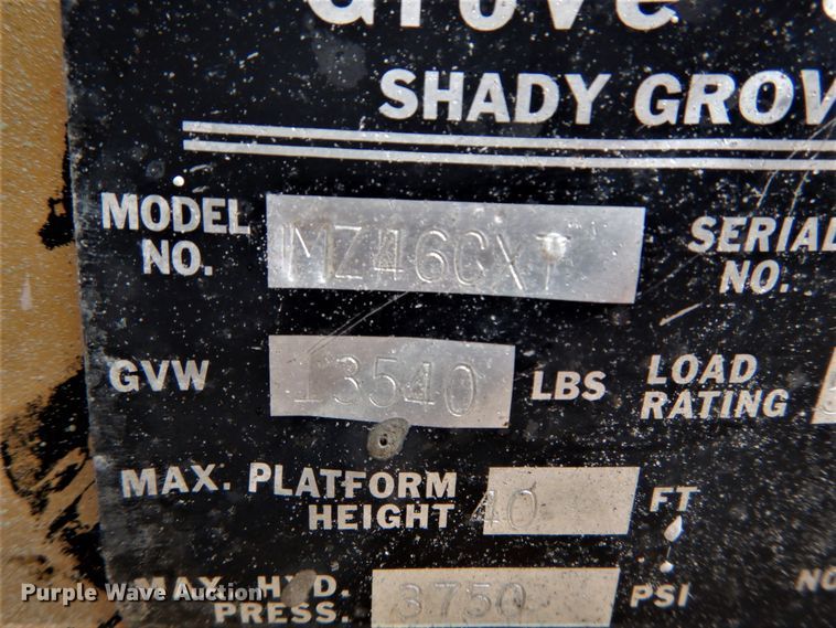 image for item DH5064 1998 Grove MZ46CXT boom lift