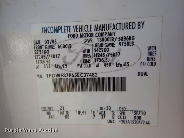 image for item DH6921 2005 Ford F350 Super Duty XL dump bed pickup truck