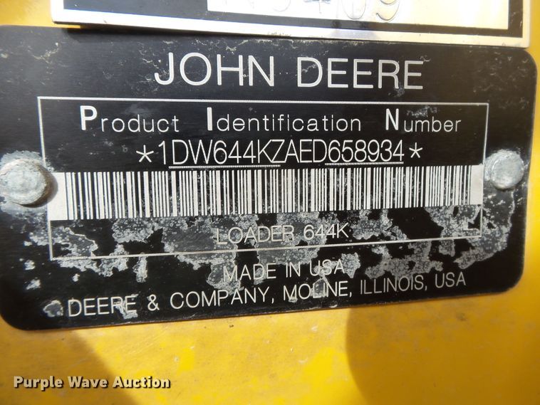 image for item DH7813 2014 John Deere 644K wheel loader
