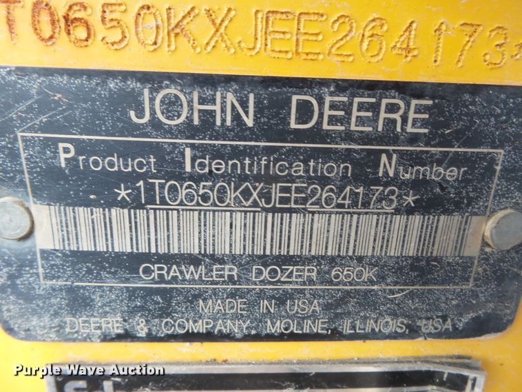 image for item DH7814 2014 John Deere 650K LGP dozer