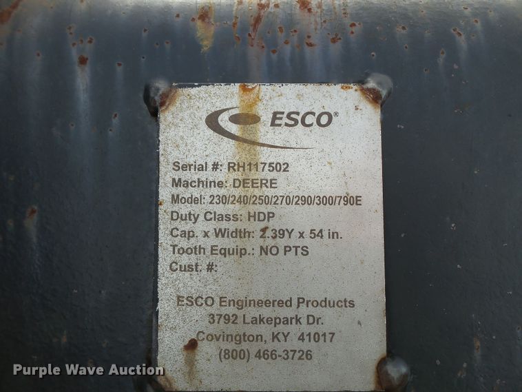 image for item DH7818 Esco 54"W excavator bucket