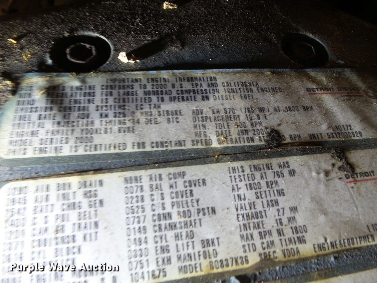 image for item DH7825 2000 E&C 8V2000572RSL4027 generator