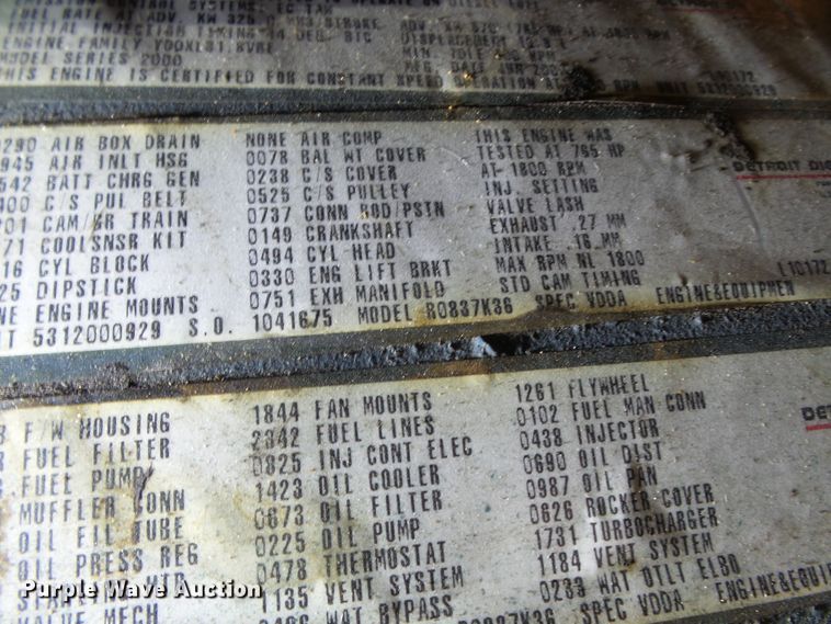 image for item DH7825 2000 E&C 8V2000572RSL4027 generator