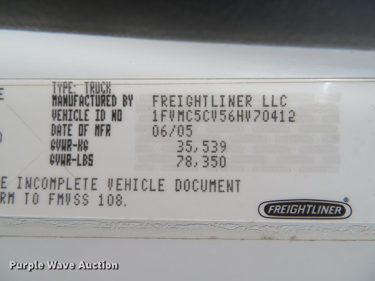 image for item DI2011 2006 Freightliner Business Class M2 dump truck