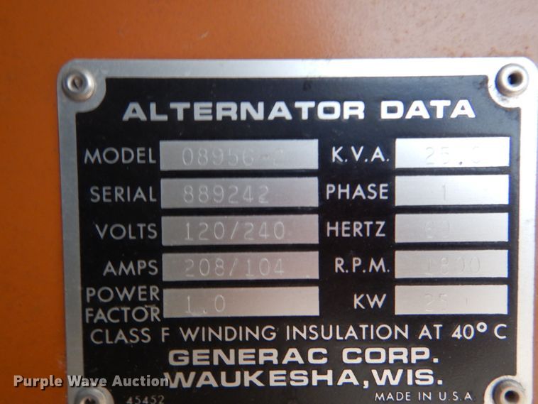 image for item DI2424 Generac 08956-2 generator