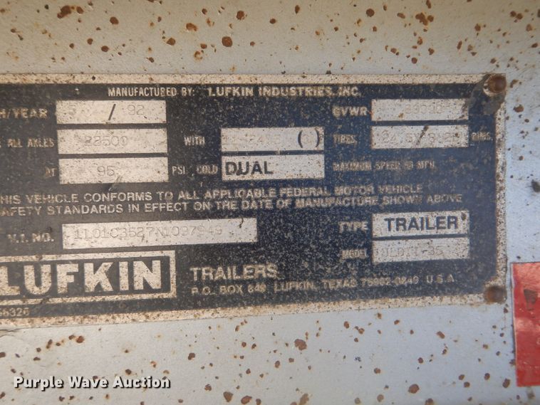 image for item DI2440 1992 Lufkin ULDII-35 end dump trailer