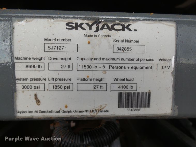 image for item EF9596 Sky Jack SJ7127 scissor lift