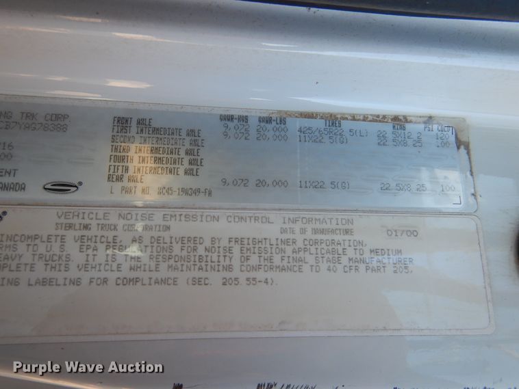 image for item EK9112 2000 Sterling L-Line crane truck