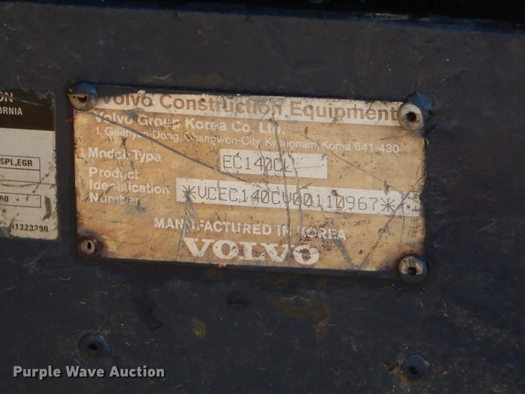 image for item FA9945 2012 Volvo EC140C L excavator