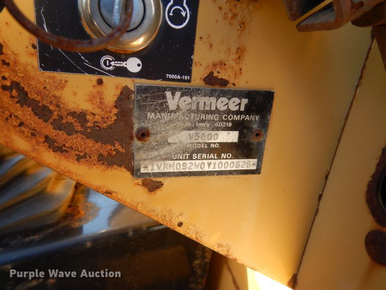 image for item FU9052 2000 Vermeer V5800 trencher