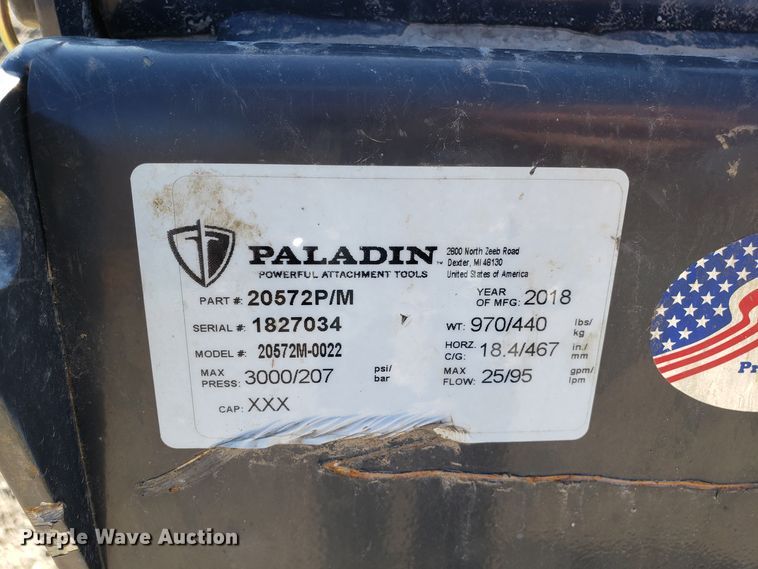 image for item FW9574 2018 Paladin skid steer sweeper