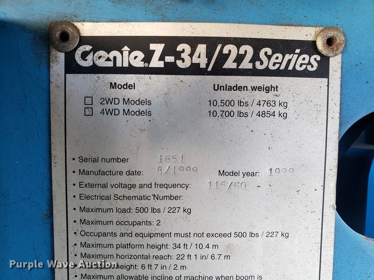 image for item GA9300 Genie Z-34/22 boom lift