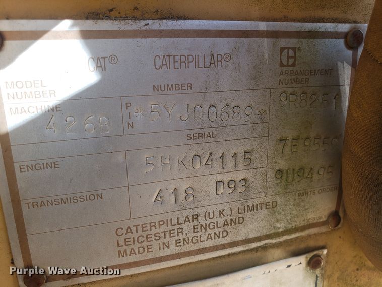 image for item GA9304 1993 Caterpillar 426B backhoe