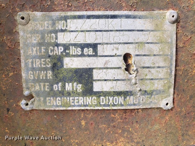 image for item GA9352 1985 CZ Engineering CZ20KT equipment trailer