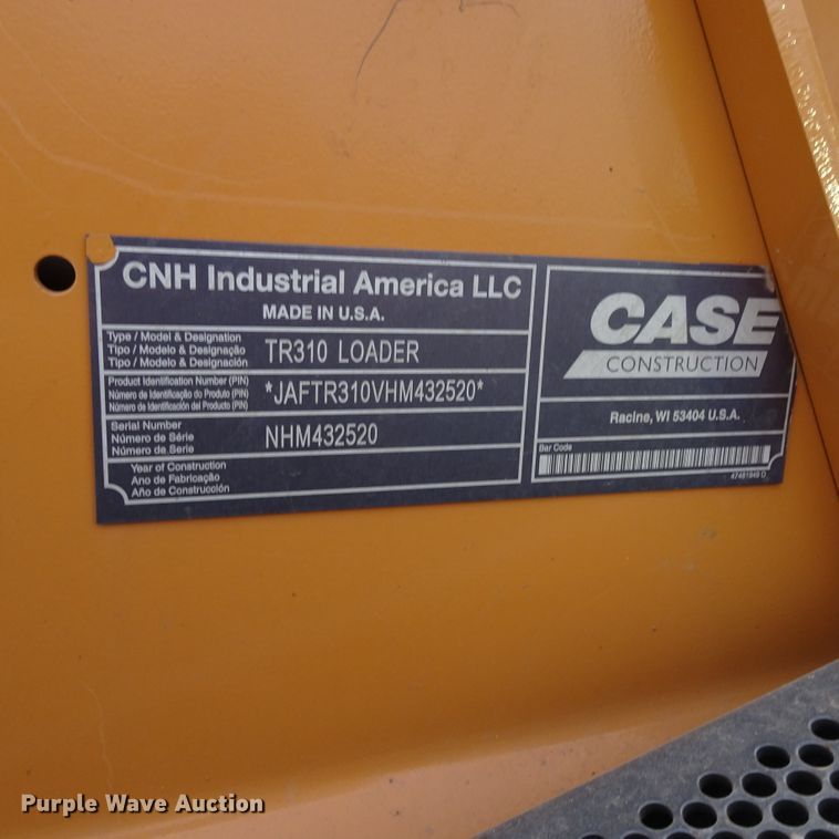 image for item GC9121 2017 Case TR310 skid steer