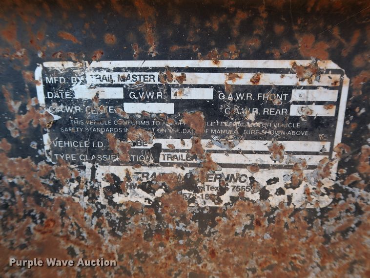 image for item GD9760 2002 Trail Master equipment trailer