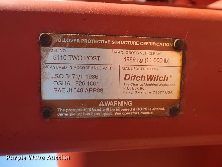 image for item GD9763 1993 Ditch Witch 5110DD trencher
