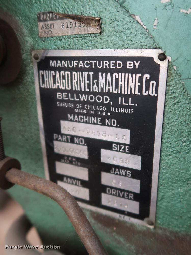 image for item GD9825 Chicago rivet machine
