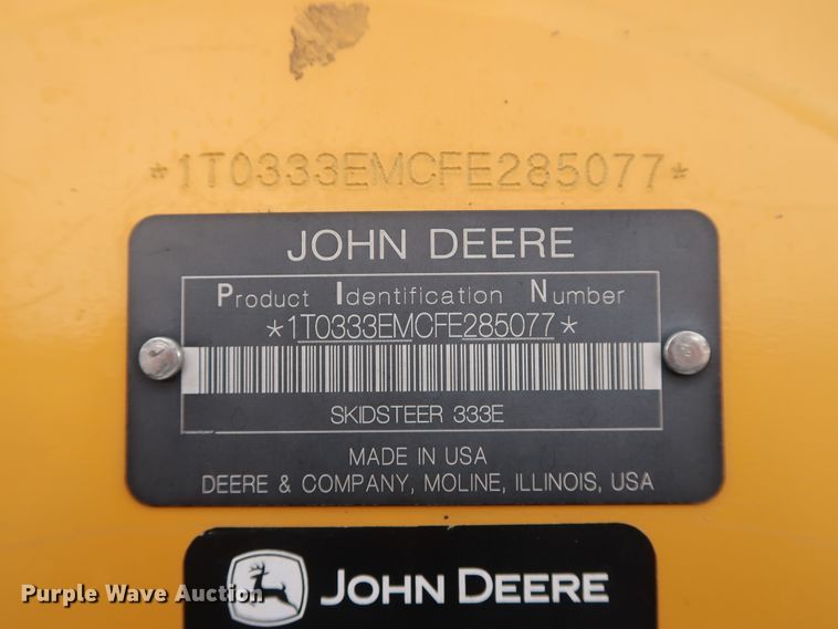 image for item GD9936 2015 John Deere 333E skid steer