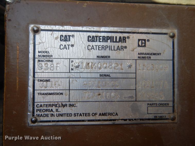 image for item GE9577 1995 Caterpillar 938F wheel loader