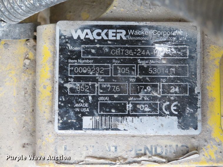 image for item GI9040 Wacker CRT36-24A power trowel